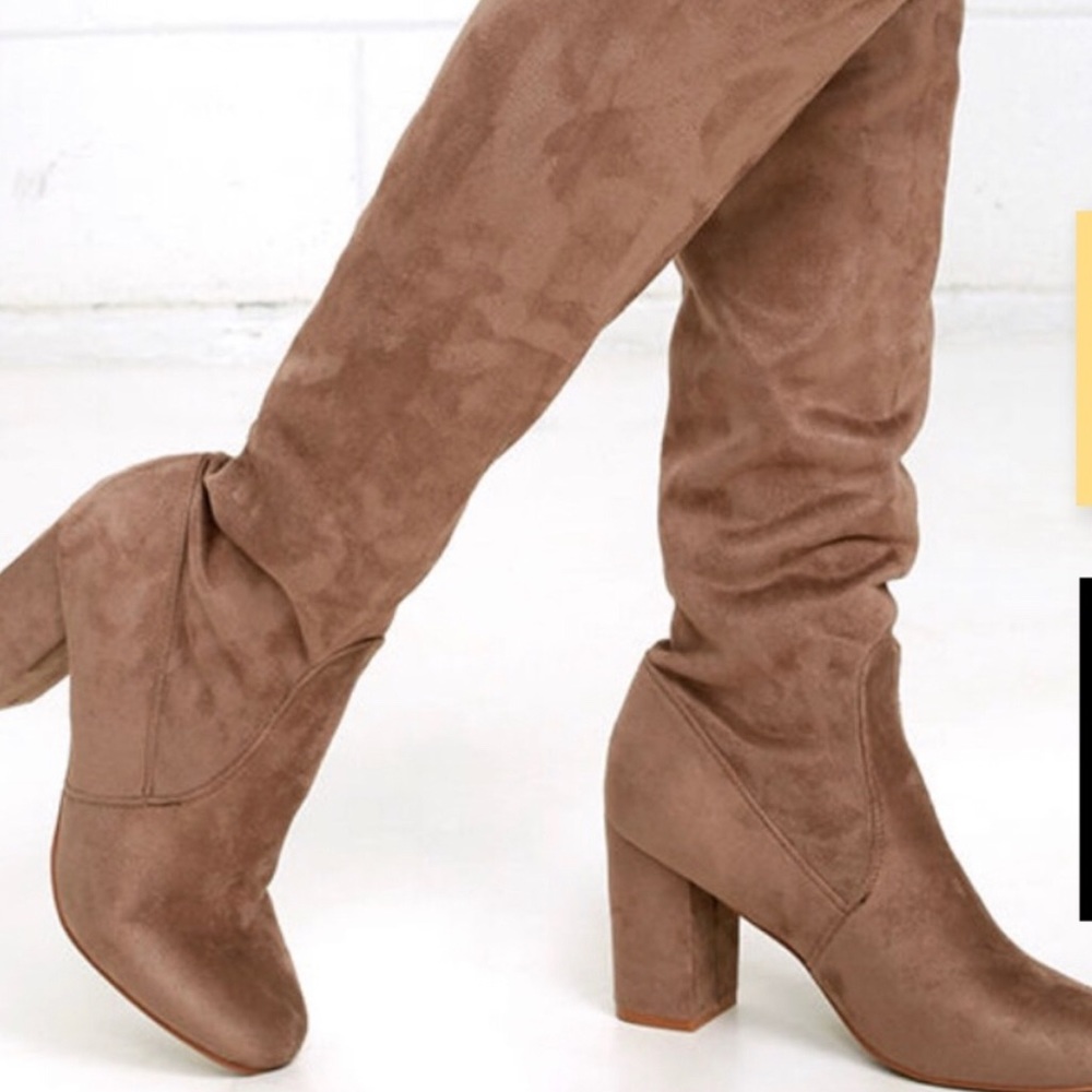 GREY suede over the knee boot NEW